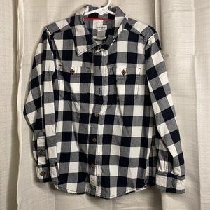 Carter’s- black and white plaid shirt size 6